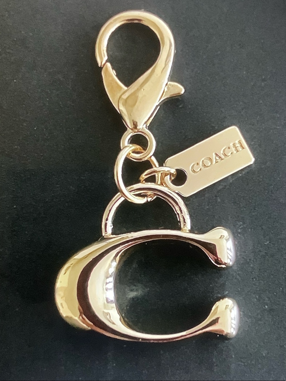 Coach Gold-Tone Signature 'C' Charm Key Clip